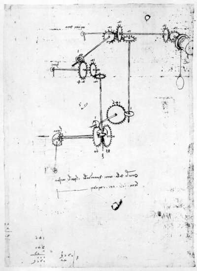 Maschinendesigns, fol. 399v-b von Leonardo da Vinci